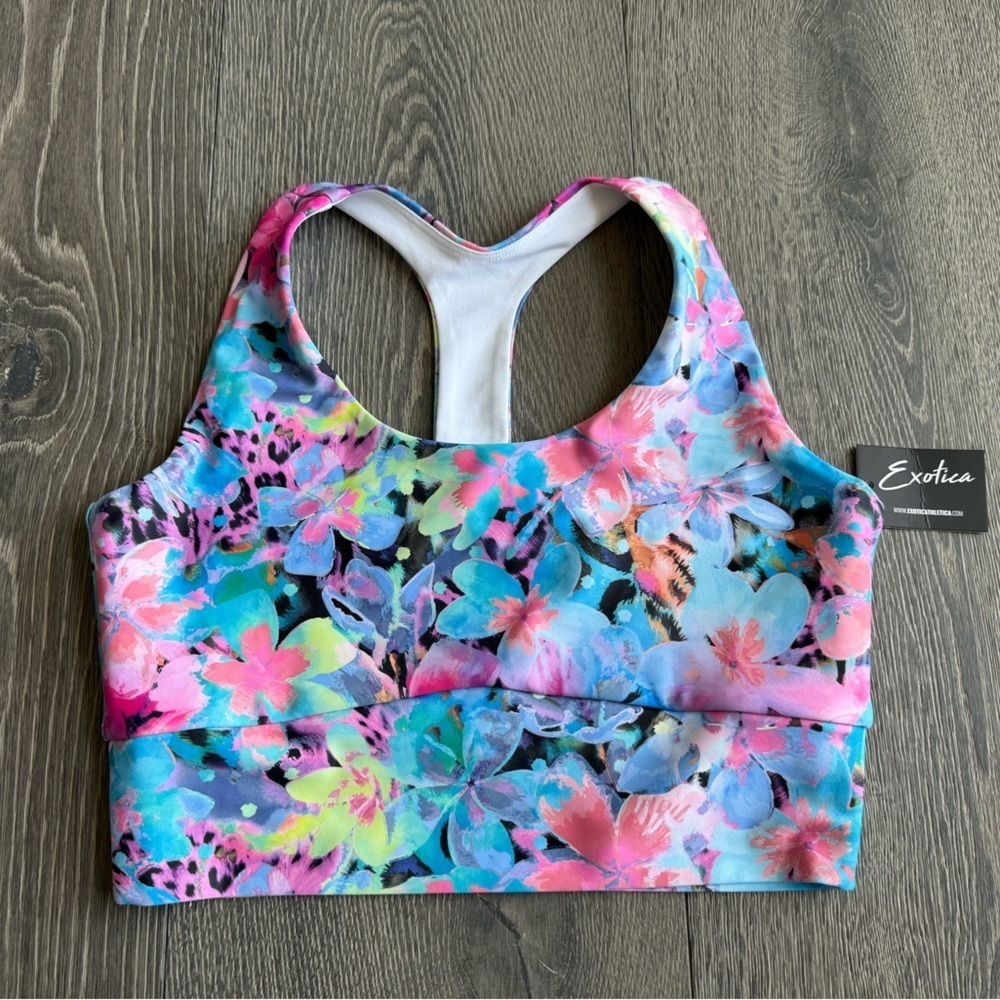 Exotica ExoticAthletica Frangipani Feelz Performance T Back Comfort Crop Top